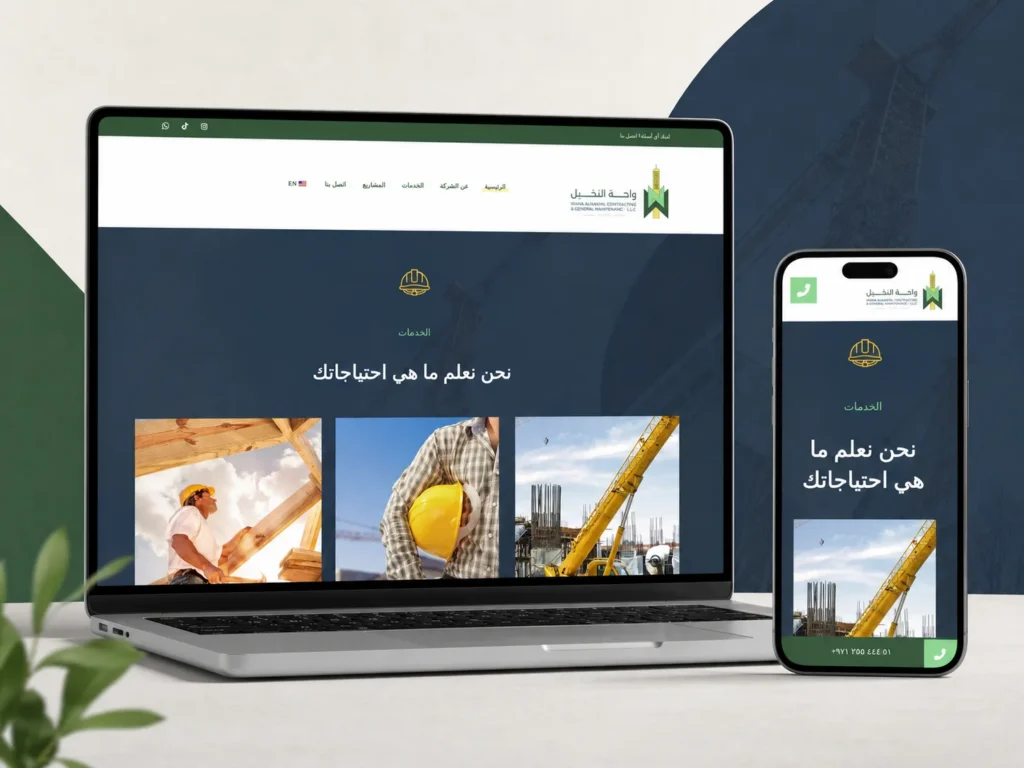 موقع شركة واحة النخيل للمقاولات