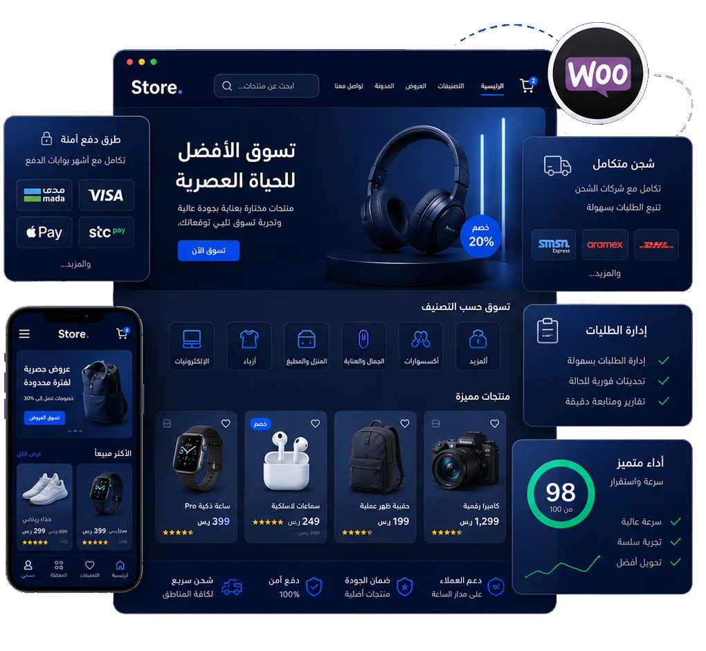 عرض هيرو خدمة متاجر WooCommerce