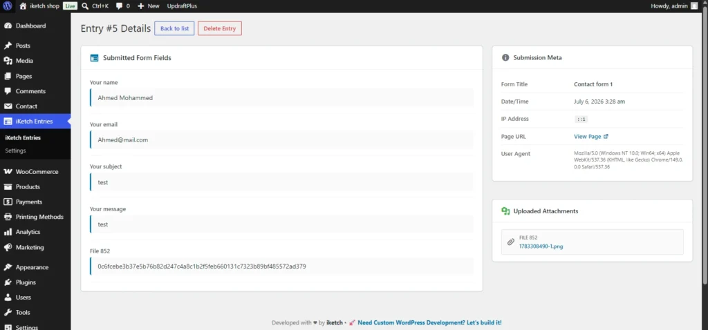 iKetch Entries Viewer for Contact Form 7
