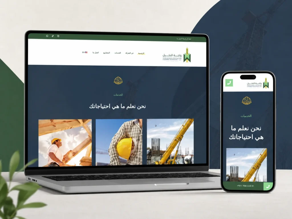 موقع شركة واحة النخيل للمقاولات
