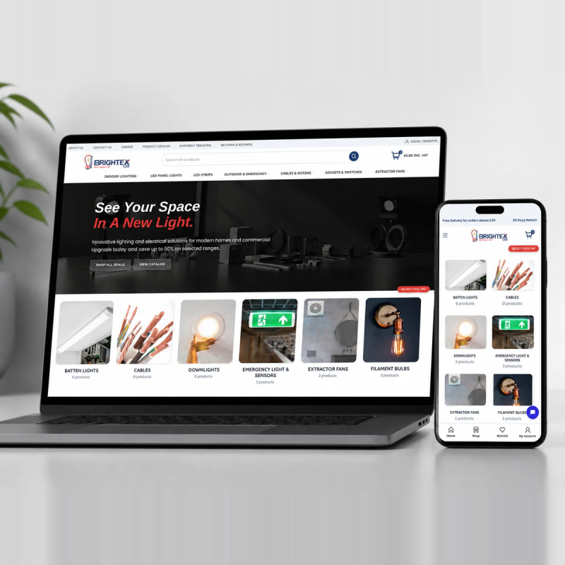 متجر برايتكس لمنتجات الإضاءة