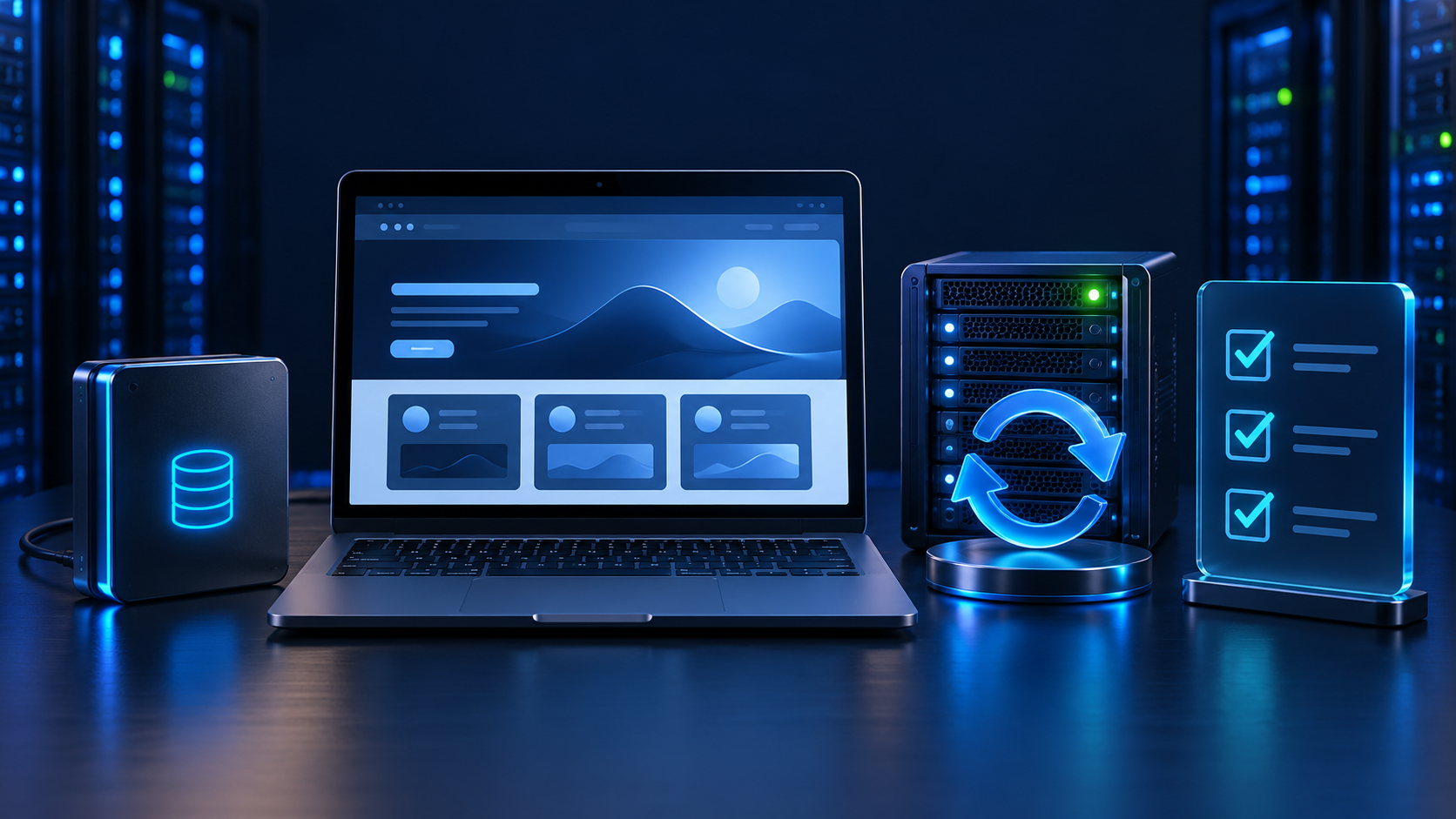 A website backup, a PHP update and restart, followed by website testing